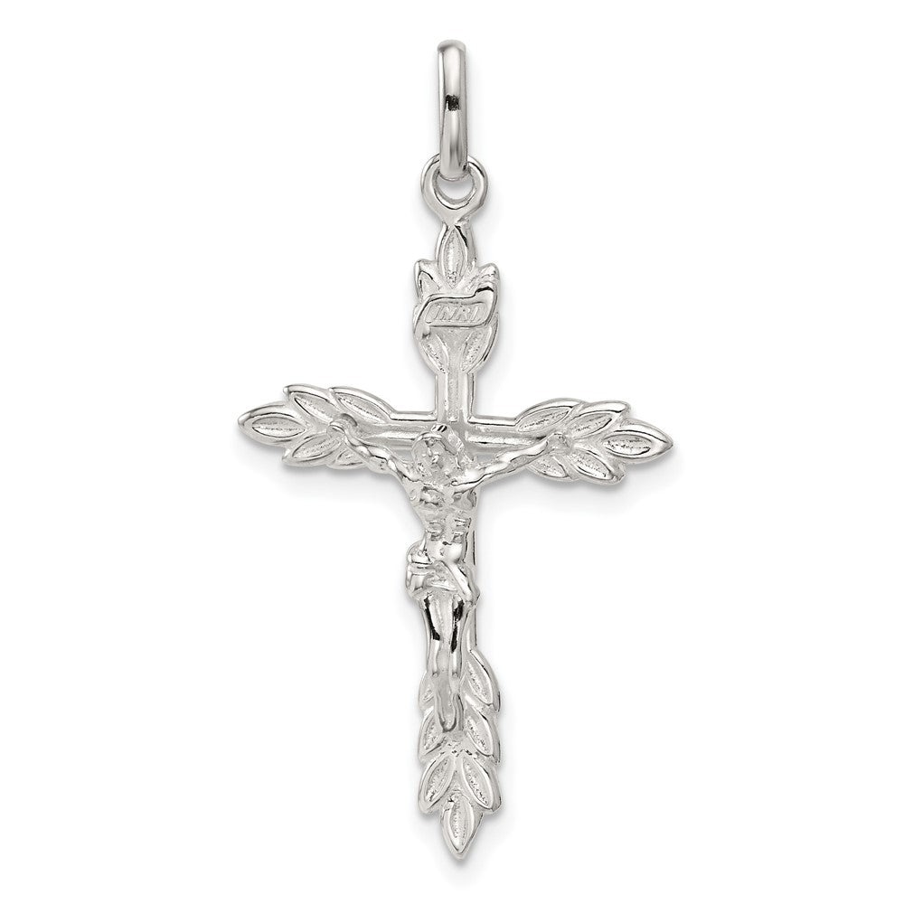 Sterling Silver INRI Crucifix Charm, 32 x 10 mm