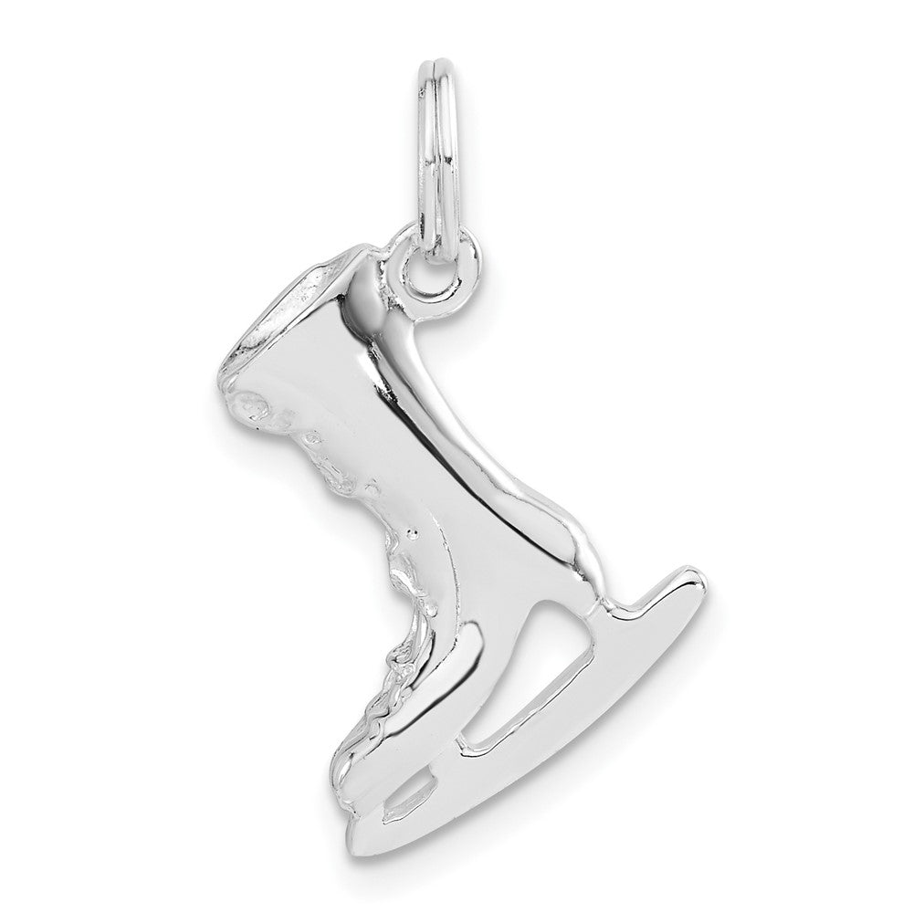 Sterling Silver 3-D Polished Ice Skate Charm, 26.3 x 16.8 mm
