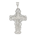 Sterling Silver Diamond-Cut Crucifix Pendant, 60 x 31 mm