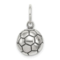 Sterling Silver Antique Soccer Ball Charm, 20 x 11 mm