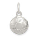 Sterling Silver Diamond Cut Soccer Ball Charm, 15 x 12 mm