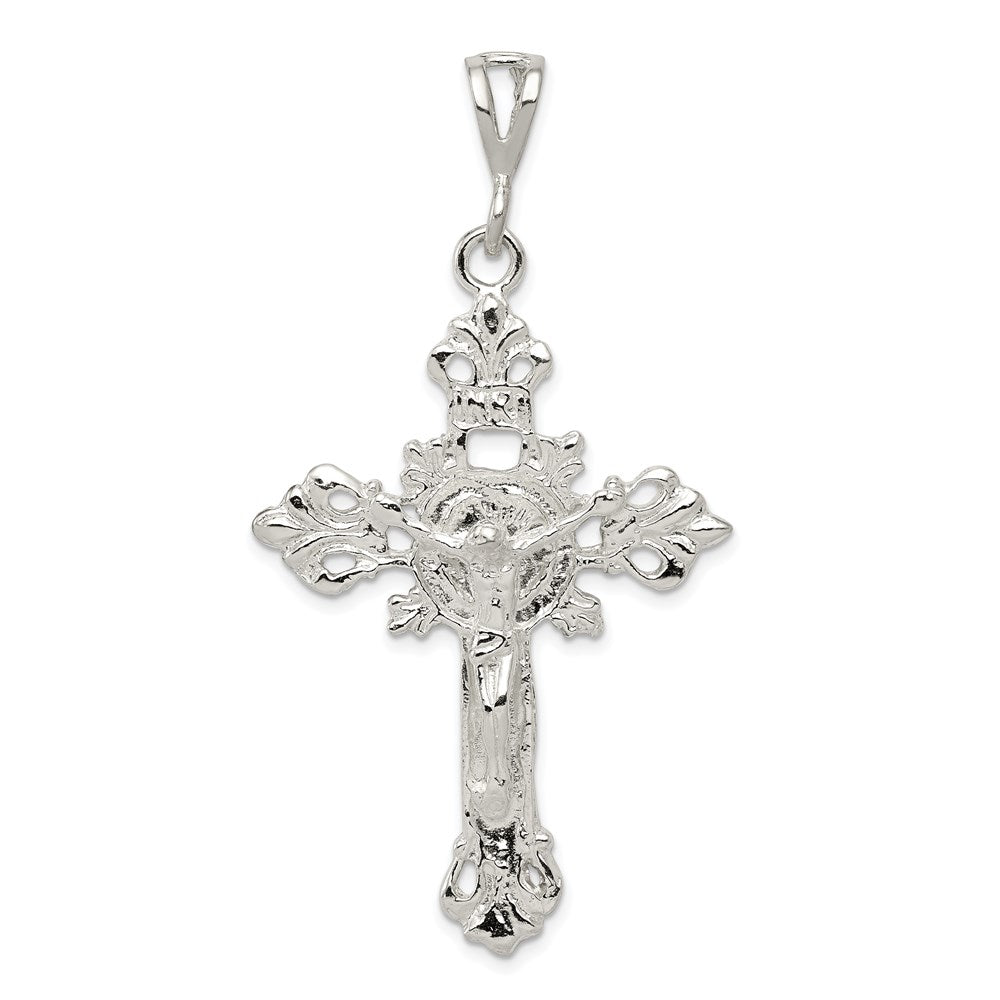 Sterling Silver INRI Crucifix Pendant, 60 x 31 mm