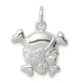 Sterling Silver CZ Skull Charm, 23 x 19 mm