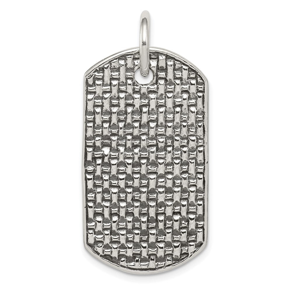 Sterling Silver Dog Tag Pendant, 43 x 21 mm