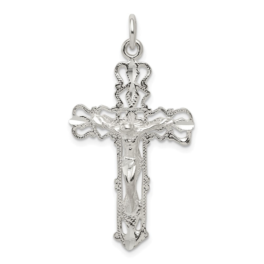Sterling Silver Crucifix Pendant, 40 x 21 mm
