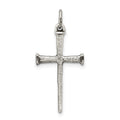 Sterling Silver Antiqued Nail Cross Pendant, 25 x 13 mm