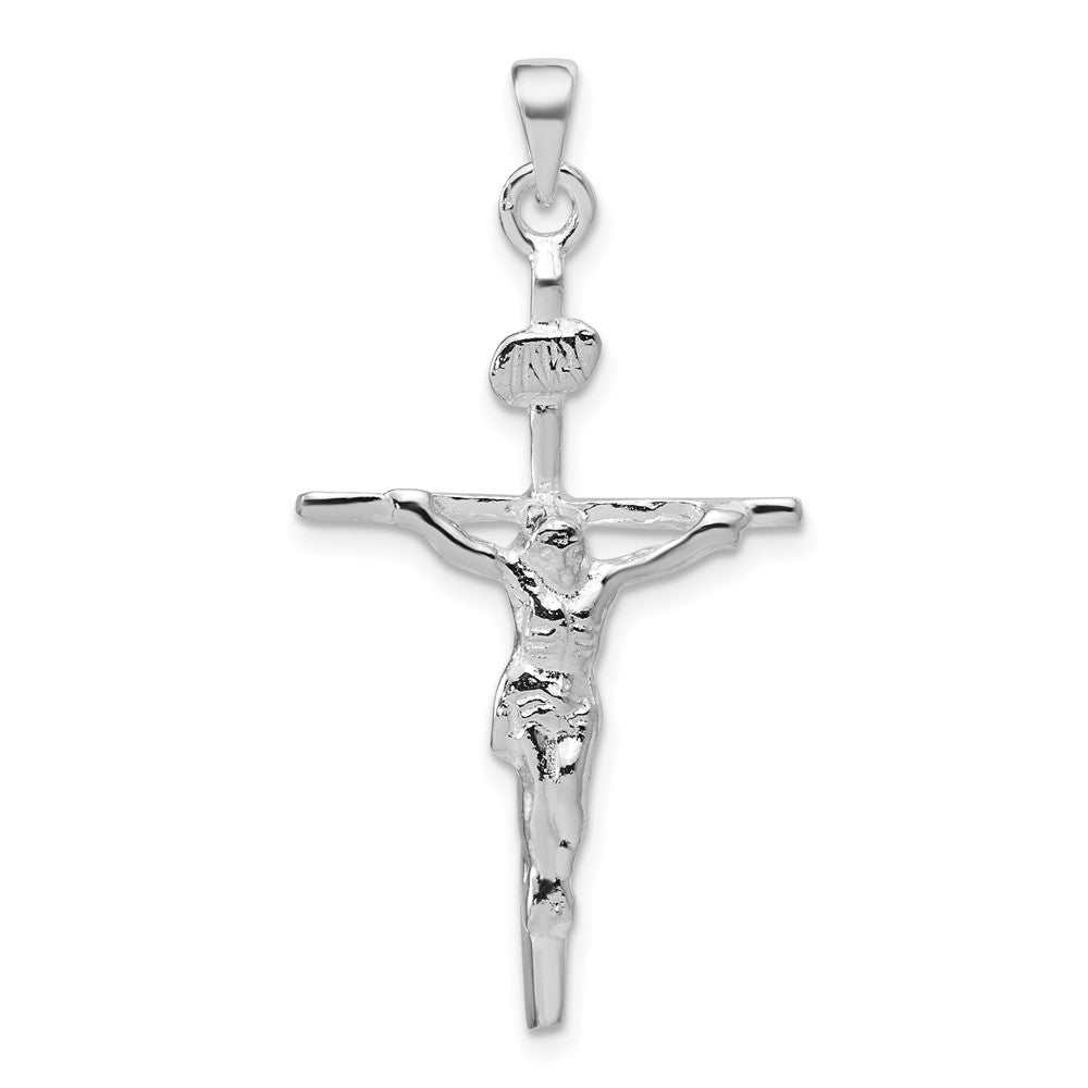 Sterling Silver INRI Crucifix Pendant, 44 x 21 mm