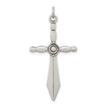 Sterling Silver Sword Cross Pendant, 38 x 21 mm
