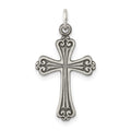 Sterling Silver Antiqued Cross Charm, 21 x 14 mm