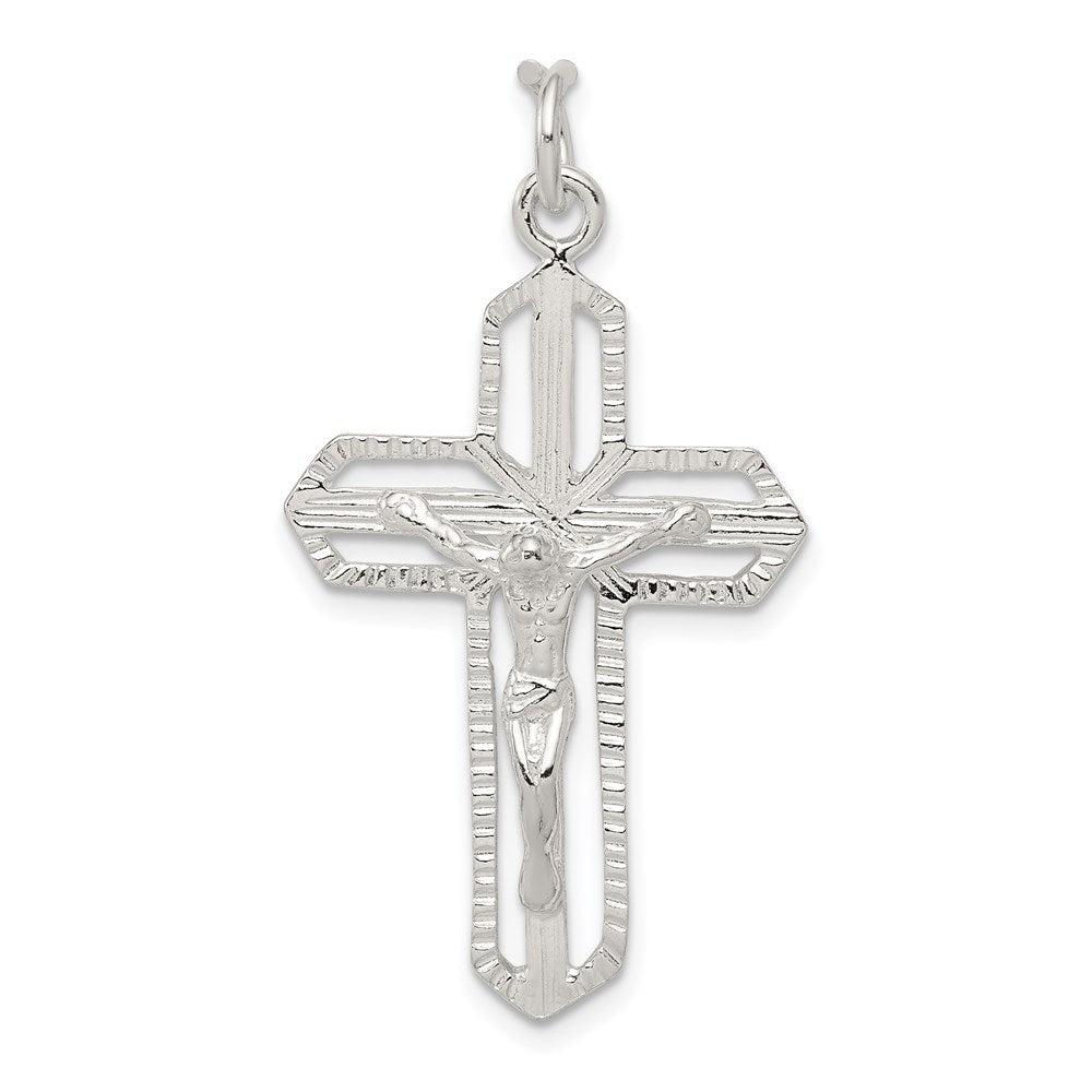 Sterling Silver Crucifix Pendant, 37 x 21 mm