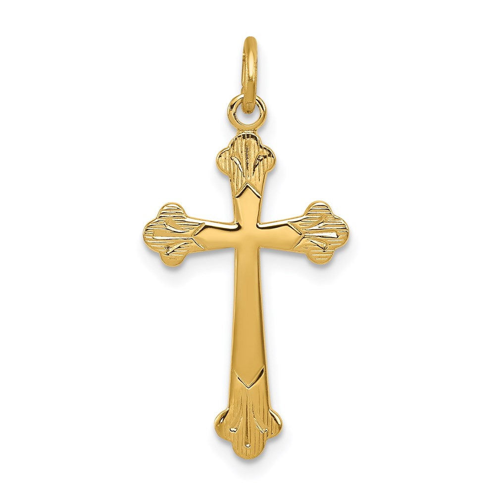 Sterling Silver w/ 18K Plating Cross Charm, 24 x 14 mm
