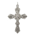 Sterling Silver Antiqued Cross Pendant, 52 x 35 mm