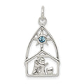 Sterling Silver & Stellux Crystal Nativity Charm, 24 x 14 mm