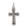 Sterling Silver Antiqued Cross Pendant, 26 x 15 mm