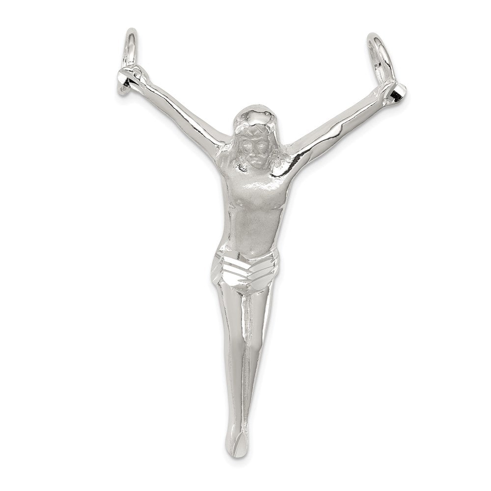 Sterling Silver Corpus (Crucified Christ) Pendant, 54 x 37 mm