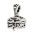 Sterling Silver Antiqued Chest Pendant, 24 x 10 mm