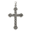 Sterling Silver Antiqued Thorn Cross Pendant, 63 x 34 mm
