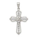 Sterling Silver Rhodium-plated CZ Cross Pendant, 35 x 21 mm - ID5S9QC52948L7