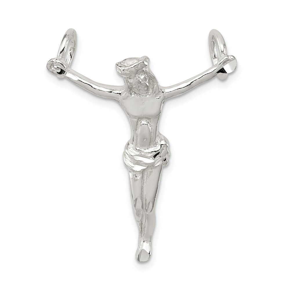 Sterling Silver Corpus (Crucified Christ) Pendant, 36 x 27 mm