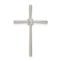 Sterling Silver Rhodium-plated CZ Cross Slide Pendant, 29 x 18 mm