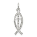 Sterling Silver Ichthus (Fish) Charm, 22 x 9 mm