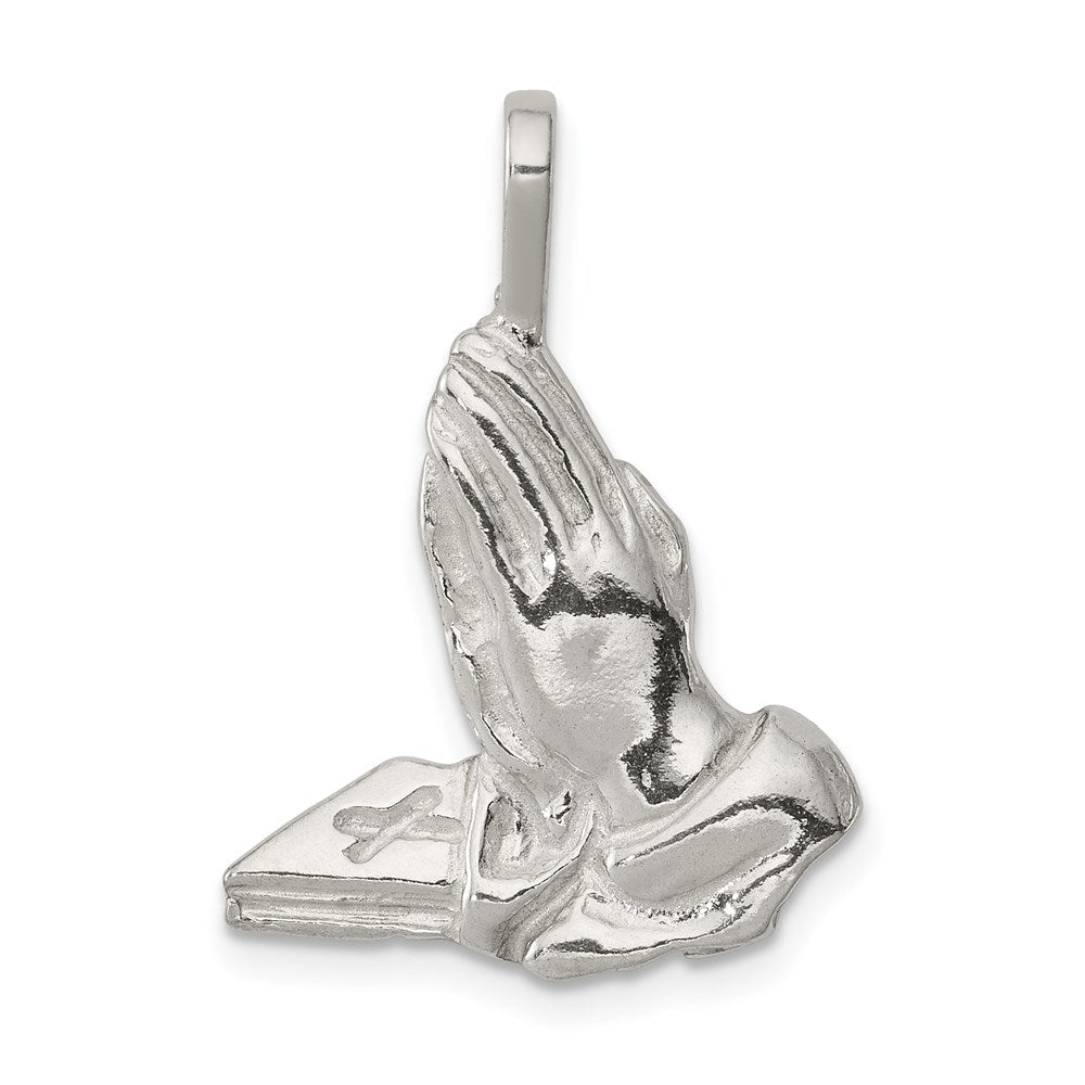 Sterling Silver Praying Hands Charm, 26 x 18 mm