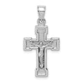 Sterling Silver Rhodium-plated Hollow Latin Crucifix Pendant, 29 x 15 mm