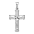 Sterling Silver Rhodium-plated Latin Crucifix Pendant, 48 x 25 mm
