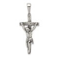Sterling Silver Antiqued Crucifix Pendant, 37 x 15 mm