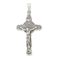 Sterling Silver Antiqued Iona Crucifix Pendant, 47 x 25 mm