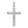 Sterling Silver Rhodium-plated Reversible Crucifix Pendant, 56 x 32 mm