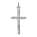 Sterling Silver Platinum-plated Crucifix Pendant, 36 x 18 mm