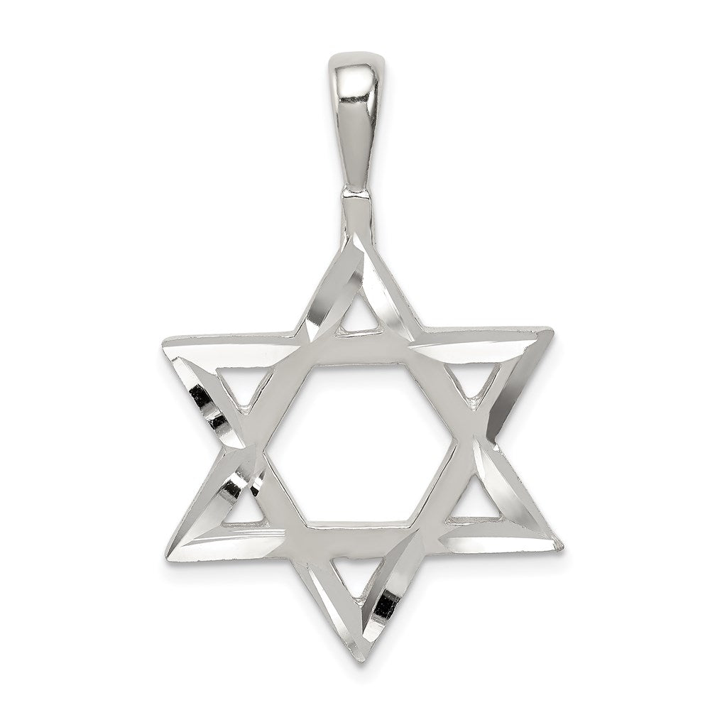 Sterling Silver Star of David Charm, 37 x 24 mm
