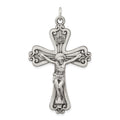 Sterling Silver Antiqued INRI Crucifix Pendant, 52 x 30 mm
