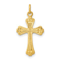 Sterling Silver & 24k Gold -plated Cross Charm, 25 x 13 mm