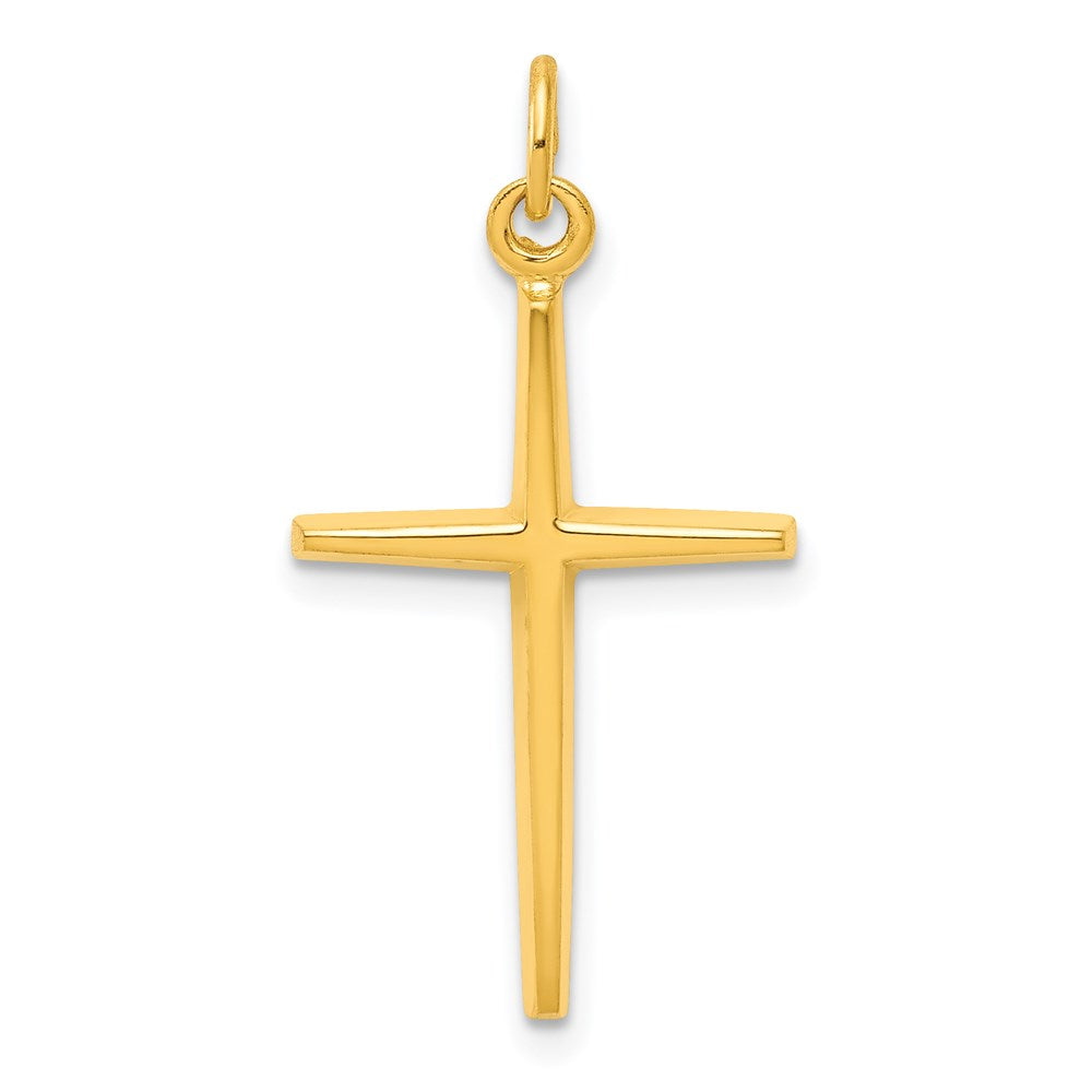 Sterling Silver & 24k Gold -plated Passion Cross Charm, 27 x 14 mm
