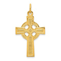 Sterling Silver & 24k Gold -plated Celtic Cross Pendant, 36 x 20 mm