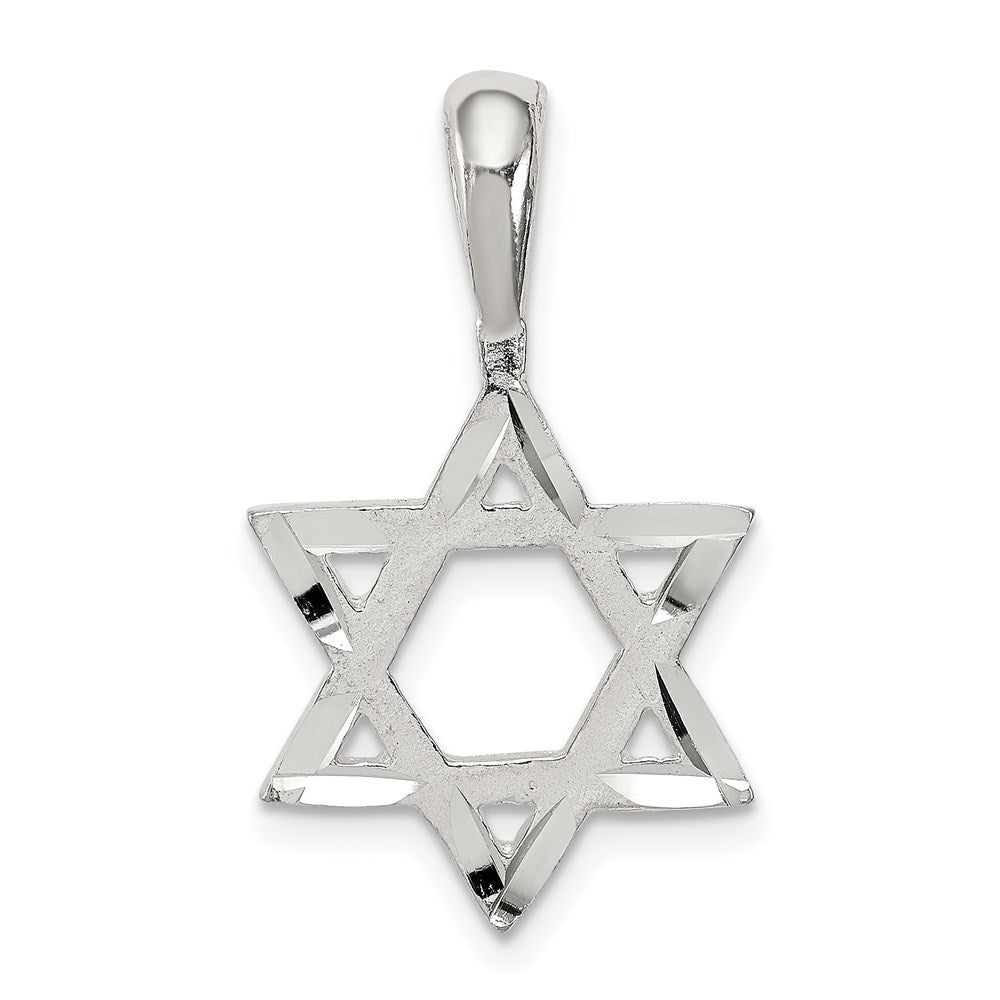 Sterling Silver Star of David Charm, 26 x 15 mm