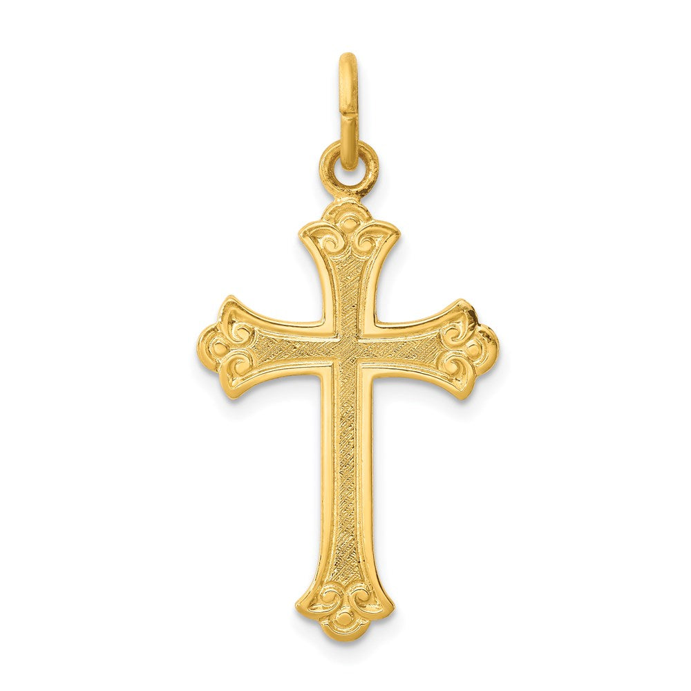 Sterling Silver & 24k Gold -plated Cross Pendant, 31 x 17 mm
