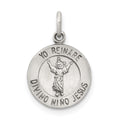 Sterling Silver Antiqued Divino Nino Medal (Divine Infant Jesus), 26 x 18 mm
