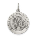 Sterling Silver Antiqued Holy Trinity Medal, 26 x 18 mm