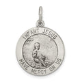 Sterling Silver Antiqued Infant Jesus Medal, 17 x 11 mm