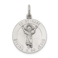 Sterling Silver Antiqued Divino Nino Medal (Divine Infant Jesus), 23 x 18 mm