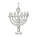 Sterling Silver Menorah Charm, 22 x 17 mm