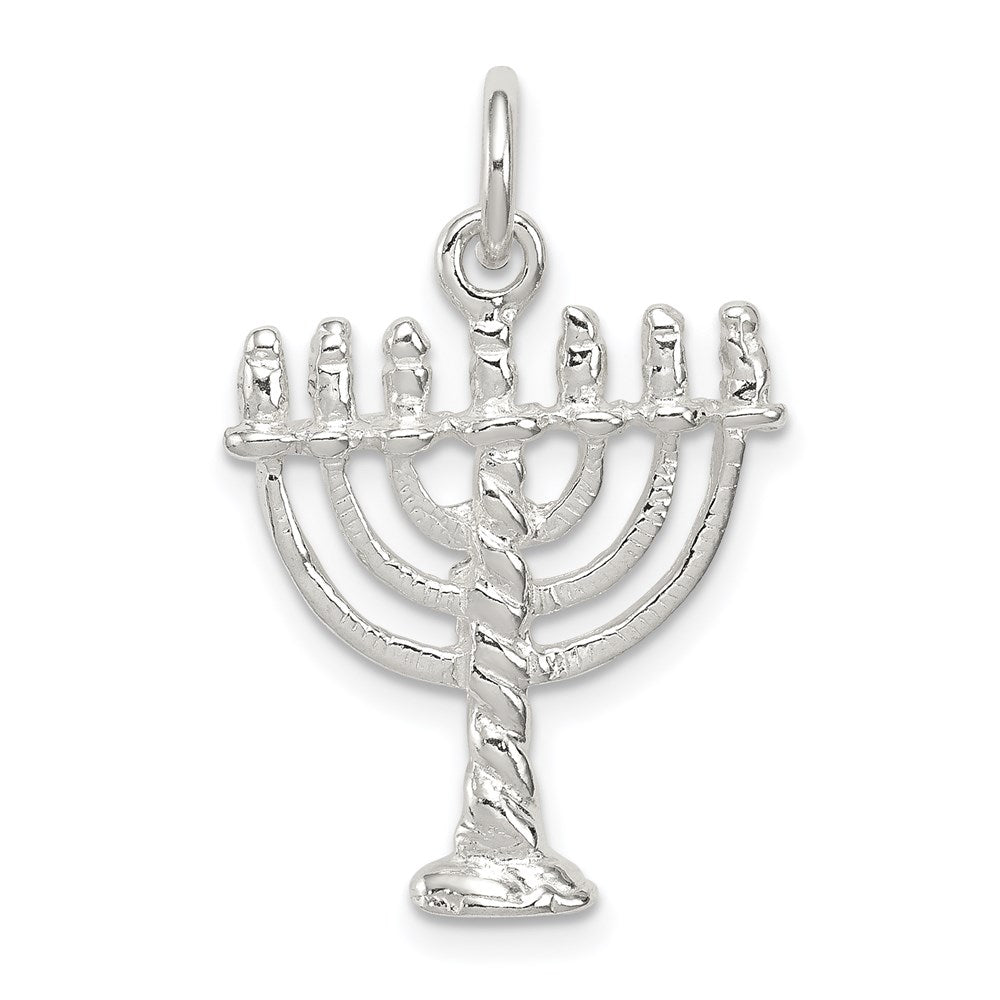 Sterling Silver Menorah Charm, 22 x 17 mm