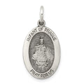 Sterling Silver Antiqued Infant of Prague Medal, 25 x 13 mm