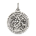 Sterling Silver Antiqued Ecce Homo Medal, 29 x 21 mm