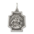 Sterling Silver Antiqued Ecce Homo Charm, 25 x 15 mm