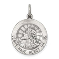 Sterling Silver Antiqued Jesus Have Mercy Medal, 23 x 18 mm