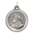 Sterling Silver Antiqued Jesus Medal, 31 x 24 mm